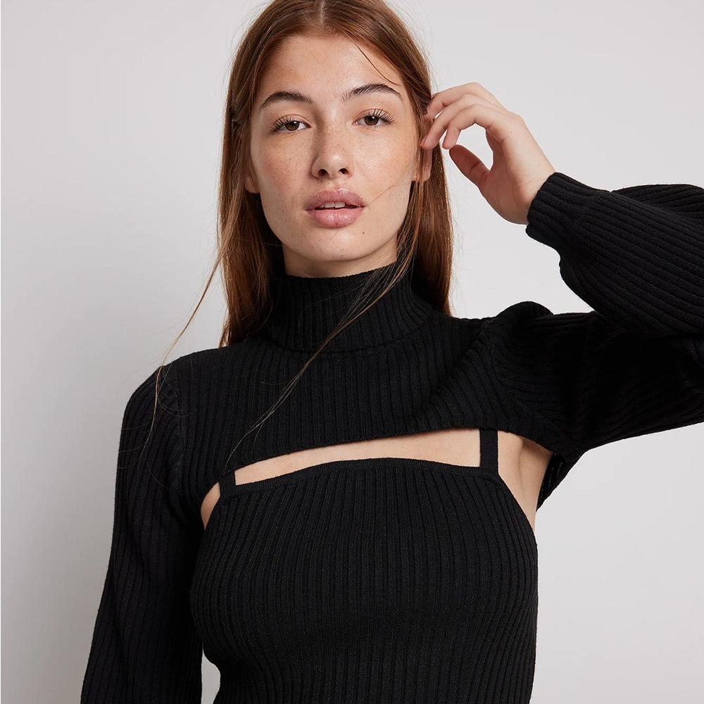 🌸Closet Clean Out🌸 Ribbed Turtleneck Pullover Bolero Shrug Sweater
